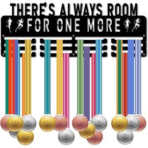 CREATCABIN Running Medal Holder Hanger Sports Medal Rack Organizer Medal Hanger Race Hanging Wall Mounted for Athletes Medalist Runner Soccer Gymnastics 15.7x5.9Inch-There's Always Room for One More