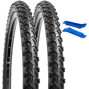 YUNSCM 2-PCS 26" Bike Tires 26x2.125/57-559 Compatible with Mountain/Off Road Bike 26x1.95 26x2.0 26x2.10 26x2.125 26x2.15 Bike Bicycle Tires (Y-1108)