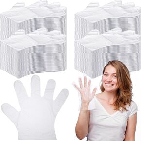 Hoolerry 2000 Pcs Disposable Gloves Plastic Gloves for Cooking Food Prep Gloves Clear Food Service Gloves Safe Kitchen Gloves for Food Handling Household Cleaning Party Celebration, One Size Fits Most