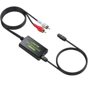 LINKFOR 3.5mm to SPDIF Converter Analog to Digital Audio Adapter for Enhanced Sound Toslink Optical Output 3.5mm to Optical with Optical Cable for TVs, Gaming Consoles, Computers, and projectors etc
