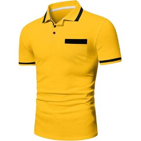 SOLY HUX Men's T-Shirts for Men Short Sleeve Golf Tennis Shirt Summer Collar Pullover Work Tee Tops