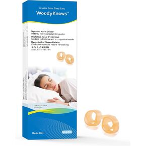 WoodyKnows Dynamic Nasal Dilator, Model 2024 Soft, Improves Sleep and Sports Airflow, Nasal Congestion and Nose-Related snoring aid (S 4Pack)