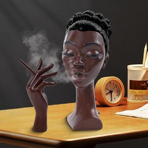 headscents، رئيس البخور الموقد امرأة سوداء، solange البخور رئيس الموقد النساء السود، solange رئيس الروائح الموقد امرأة سوداء الوجه، نافورة البخور لديكور المنزل، ديكور مكتب in Kuwait