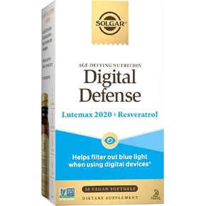 Solgar Digital Defense Age-Defying Nutrition for Adults—Support Eye Health with Antioxidants Vitamin C, Resveratrol and Zinc, Lutein & Zeaxanthin, Once Daily, Vegan, Dairy & Gluten Free, 30 Servings