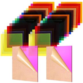 30 Pieces Colored Acrylic Sheets, 6 x 6 x 1/8 Inches Thick Translucent Cast Acrylic Sheets, 15 Colors Acrylic Plastic Boards Panels for DIY Picture Frames Art Crafts Laser Cutting Engraving