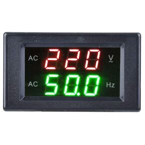 Voltage Frequency Meter, Generator Gauge Panel, Dual Display LED Test Tool, Used for AC 45-65HZ Power Supply (Black) Testers and Detectors Voltmeter