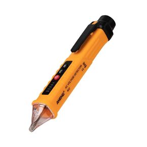 Corner Voltage Meter Tester AC 12-1000V Non Contact Voltage Detector Sound/Light Alarm Electrical Testing Led Flashlight Wire, 156 x 20 x 20mm, Yellow