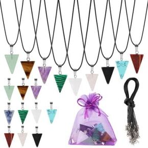 Zenkeeper Hexagonal Natural Crystal Pendants Pointed Crystal Quartz Stone Pendant Drop/Heart Shape Healing Stone Pendants DIY Gemstone Crystal Pendant for Necklace Jewelry Making