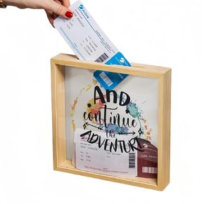 12x12 Ticket Shadow Box 'Life is a Collection of Moments' Decorative Memento Frame with Loading Slot - for Sports, Concert, Movie Stub, Travel Keepsake