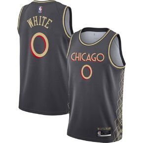 Outerstuff Chicago Bulls White #0 Youth 8-20 Black Gold City Edition Swingman Jersey