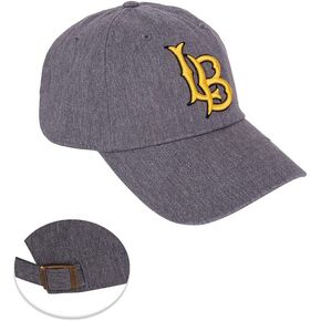Desert Cactus Cal State Long Beach Baseball Hat University California Dirtbags LBSU CSULB Brimmed Embroirderd Hats Cap Adjustable Cloth Strap Adult (Style E) Gray