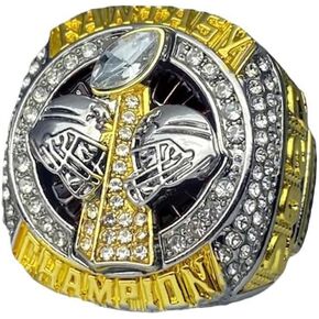Legacy Rings 2024 Fantasy Football Championship Ring | Premium Silver and Gold Tone Award Trophy for FFL Champion | Stand included