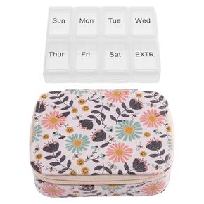 Karma, Travel Pill Case, Weekly Travel Pill Organizer, Removable 8-Compartment Pill Box, Travel Pill Medicine Organizer, Bird
