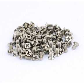 uxcell 100 Pcs M3x6mm Stainless Steel Countersunk Flat Head Phillips Machine Screws Bolts