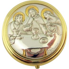 هدايا دينية باللونين الذهبي والفضي، The Last Supper PYX مع مفصلة قفل وبطانة، 5 سم in Kuwait