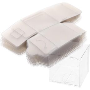 Bulk Candy 50 Pcs Clear Box Mini Storage Box with Lids Party Favor Boxes Small Boxes Plastic Box for Candy, Chocolate, Cookies, Fruit, Macaron, Ice Cream - 5x5x5cm