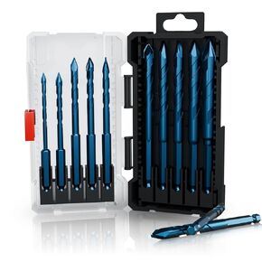 10Pcs Professional Masonry Drill Bit Set for Glass, Brick, Plastic, Cement, Wood, Tile, and More – Industrial Strength Carbide Drill Bit Tip with Shockproof Hex Shank and Latest Eccentric Design