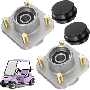 Club Car Front Wheel Hub Assembly, Golf Cart Wheel Bearings with Dust Cover for Club Car DS&Precedent(2003-UP) and Tempo(2018-UP) Gas&Electric Golf Cart, OEM# 102357701 (2PCS)