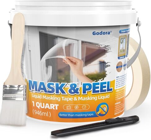 قناع سائل سعة 1 لتر للطلاء 32 أونصة، شريط لاصق سائل قابل للنزع، سائل قناع شفاف بعد التجفيف، سائل قناع لطلاء النوافذ، قناع وقشر لطلاء النوافذ - من جودورا in Kuwait