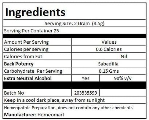 Sabadilla Homeopathy Pellets (Pills) in 200C Potency, Pack of 3 in Saudi Arabia
