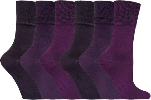 6 Pack of Ladies Diabetic Socks -5-9 us (Purple) in Saudi Arabia