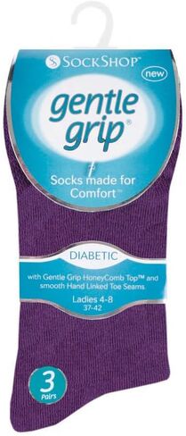 6 Pack of Ladies Diabetic Socks -5-9 us (Purple) in Saudi Arabia