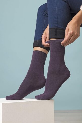 6 Pack of Ladies Diabetic Socks -5-9 us (Purple) in Saudi Arabia