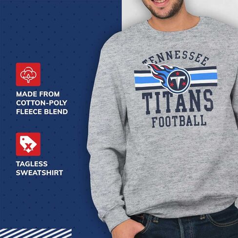 سويت شيرت Team Fan Apparel NFL Team Stripe Crew - طاقم من القطن والبوليستر بدون علامة للرجال والنساء in Kuwait