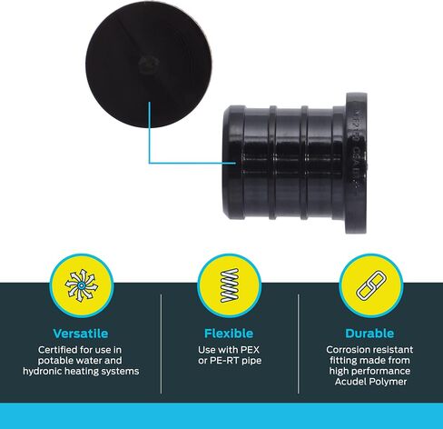 SharkBite 3/4 Inch Poly Crimp Plug, Pack of 25, PEX Pipe, PE-RT, UP518 in Saudi Arabia