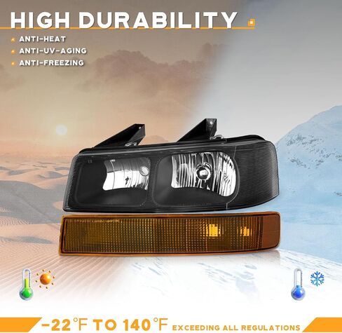 Headlights For 2003-2014 Chevy Express 1500 / GMC Savana 1500; Headlight Assembly Compatible with 2003-2023 Chevy Express 2500 3500 / GMC Savana 2500 3500 Headlamp Replacement Right+Left Side in Kuwait