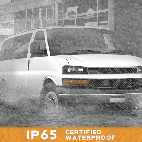 Headlights For 2003-2014 Chevy Express 1500 / GMC Savana 1500; Headlight Assembly Compatible with 2003-2023 Chevy Express 2500 3500 / GMC Savana 2500 3500 Headlamp Replacement Right+Left Side in Kuwait