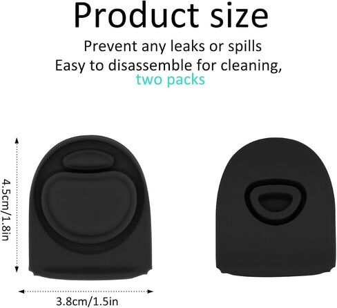 Dohia Replacement Stopper for Owala Free Sip Silicone Anti-Spill Lid Stopper BPA-Free Seal Silicone Plug Accessories Compatible with Owala Freesip D2-SPGJS (2, Black, Standard) in Saudi Arabia