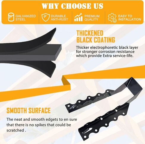 Joist Hanger, 18 Gauge Black Anti-Corrosion Coating Face Mount Joist Hangers, Wood Hurricane Ties, Rafters Tie in Saudi Arabia