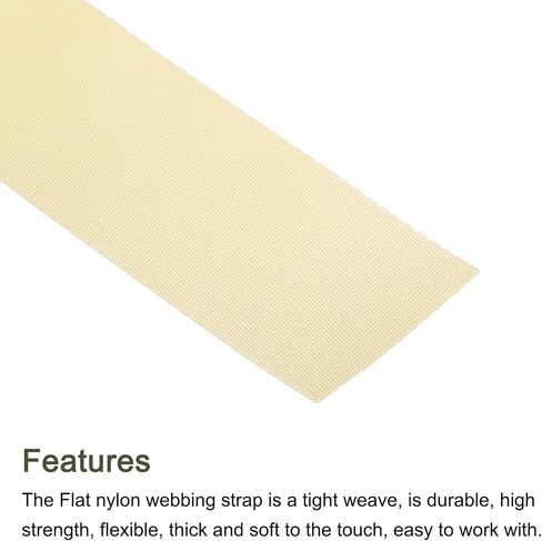MECCANIXITY Flat Nylon Webbing Strap 2 Inch 5 Yards Polypropylene Webbing Silver for Backpack, Luggage-Rack, Outdoor Climbing, DIY Craft in Saudi Arabia