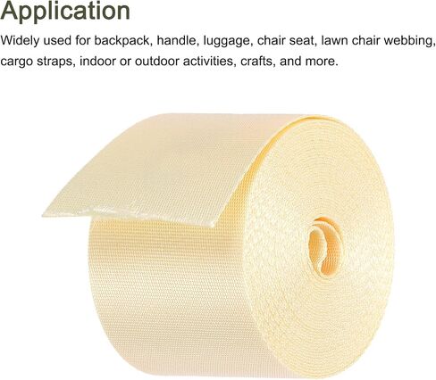 MECCANIXITY Flat Nylon Webbing Strap 2 Inch 5 Yards Polypropylene Webbing Silver for Backpack, Luggage-Rack, Outdoor Climbing, DIY Craft in Saudi Arabia