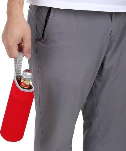 PATIKIL 65mmx180mm Water Bottle Sleeve, 4 Pack Neoprene Insulated Bottle Bag Holder Carrier Pouch with Finger Strap, Red in Saudi Arabia