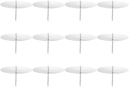 HOMSFOU 12Pcs Candle Fixing Holder Stand Metal Cake Candle Clip Plate Pillar Candle Stand Iron Tealight Clip on Cake Candle Base for Cakes Celebrate Birthdays Anniversaries Reunions in Saudi Arabia
