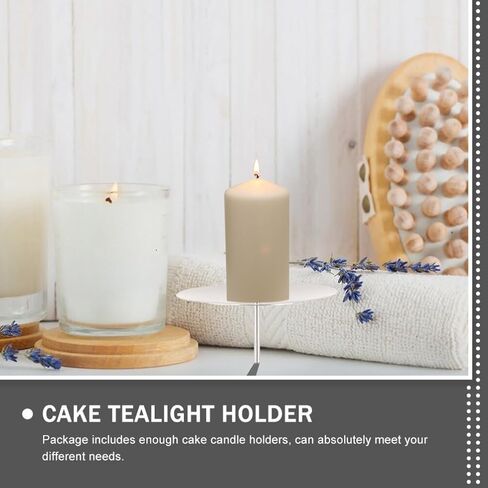 HOMSFOU 12Pcs Candle Fixing Holder Stand Metal Cake Candle Clip Plate Pillar Candle Stand Iron Tealight Clip on Cake Candle Base for Cakes Celebrate Birthdays Anniversaries Reunions in Saudi Arabia