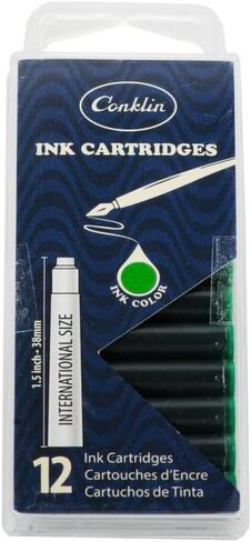 Conklin Ink Refill Cartridges (Turquoise) for Fountain Pen - 12 Pack in Saudi Arabia