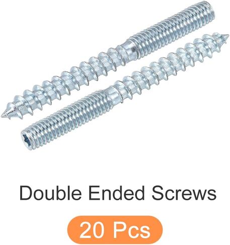 METALLIXITY Double Ended Screws (M6 Thread 60mm Long) 10pcs, Hanger Bolts Self-Tapping Double Sided Screws - for Home Repairs in Saudi Arabia