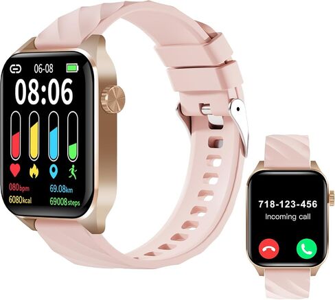 Fitness Tracker (Answer/Make Calls), 1.85" Smart Watch with 24/7 Heart Rate, Blood Oxygen Monitor, Sleep Tracker, 100+ Sport Mode, IP68 Waterproof Activity Tracker, Compatible with iOS & Android,Black in Saudi Arabia