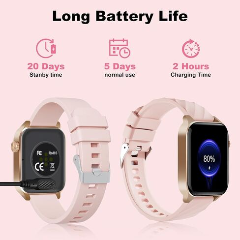 Fitness Tracker (Answer/Make Calls), 1.85" Smart Watch with 24/7 Heart Rate, Blood Oxygen Monitor, Sleep Tracker, 100+ Sport Mode, IP68 Waterproof Activity Tracker, Compatible with iOS & Android,Black in Saudi Arabia