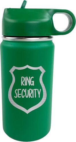 The Crafty Engineer Flower Girl or Ring Bearer Water Bottle - Insulated Water Bottle for Kids - The Perfect Ring Bearer or Ring Security Proposal Gift - 12 oz Kids Water Bottle - Black (Ring Security in Saudi Arabia
