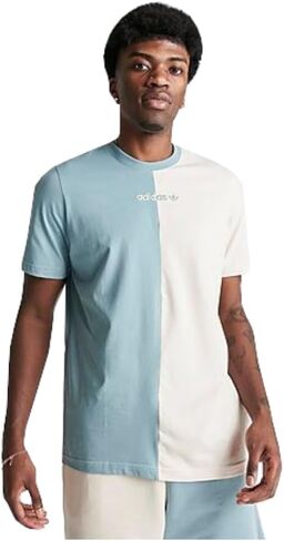 adidas Men's Short-Sleeve Originals Color Split Tee/T-Shirt (US, Alpha, X-Large, Regular, Regular, Blue/Off-White) in Saudi Arabia