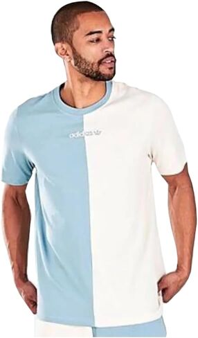 adidas Men's Short-Sleeve Originals Color Split Tee/T-Shirt (US, Alpha, X-Large, Regular, Regular, Blue/Off-White) in Saudi Arabia