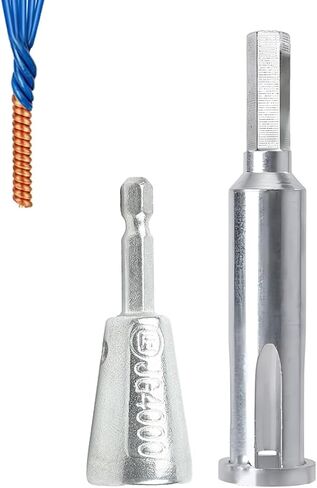 2PCS Wire Twisting Tools, 2-6 Way Wire Stripper and Twister Hex Shank Electrical Cable Wire Stripping Tool Spin Twisting Wire Connector Socket for Power Drill Drivers in Saudi Arabia
