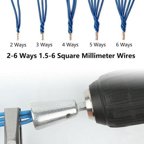 2PCS Wire Twisting Tools, 2-6 Way Wire Stripper and Twister Hex Shank Electrical Cable Wire Stripping Tool Spin Twisting Wire Connector Socket for Power Drill Drivers in Saudi Arabia