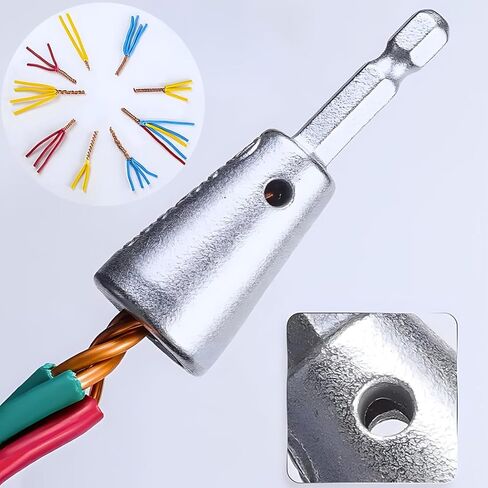 2PCS Wire Twisting Tools, 2-6 Way Wire Stripper and Twister Hex Shank Electrical Cable Wire Stripping Tool Spin Twisting Wire Connector Socket for Power Drill Drivers in Saudi Arabia