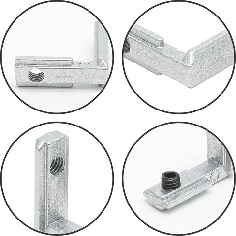 20Pcs T Slot Inside Corner Connector with Screws, Black 2020 Aluminum Extrusion Brackets Gusset, Aluminum L Bracket Connector for 2020 Series Aluminum Extrusion Profile with Slot 6mm in Saudi Arabia