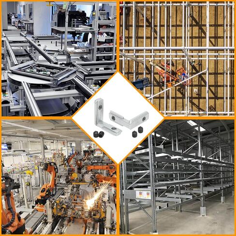 20Pcs T Slot Inside Corner Connector with Screws, Black 2020 Aluminum Extrusion Brackets Gusset, Aluminum L Bracket Connector for 2020 Series Aluminum Extrusion Profile with Slot 6mm in Saudi Arabia